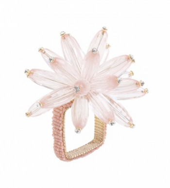 Kim Seybert Napkin Rings: Constellation in Blush & Crystal, Set of 4